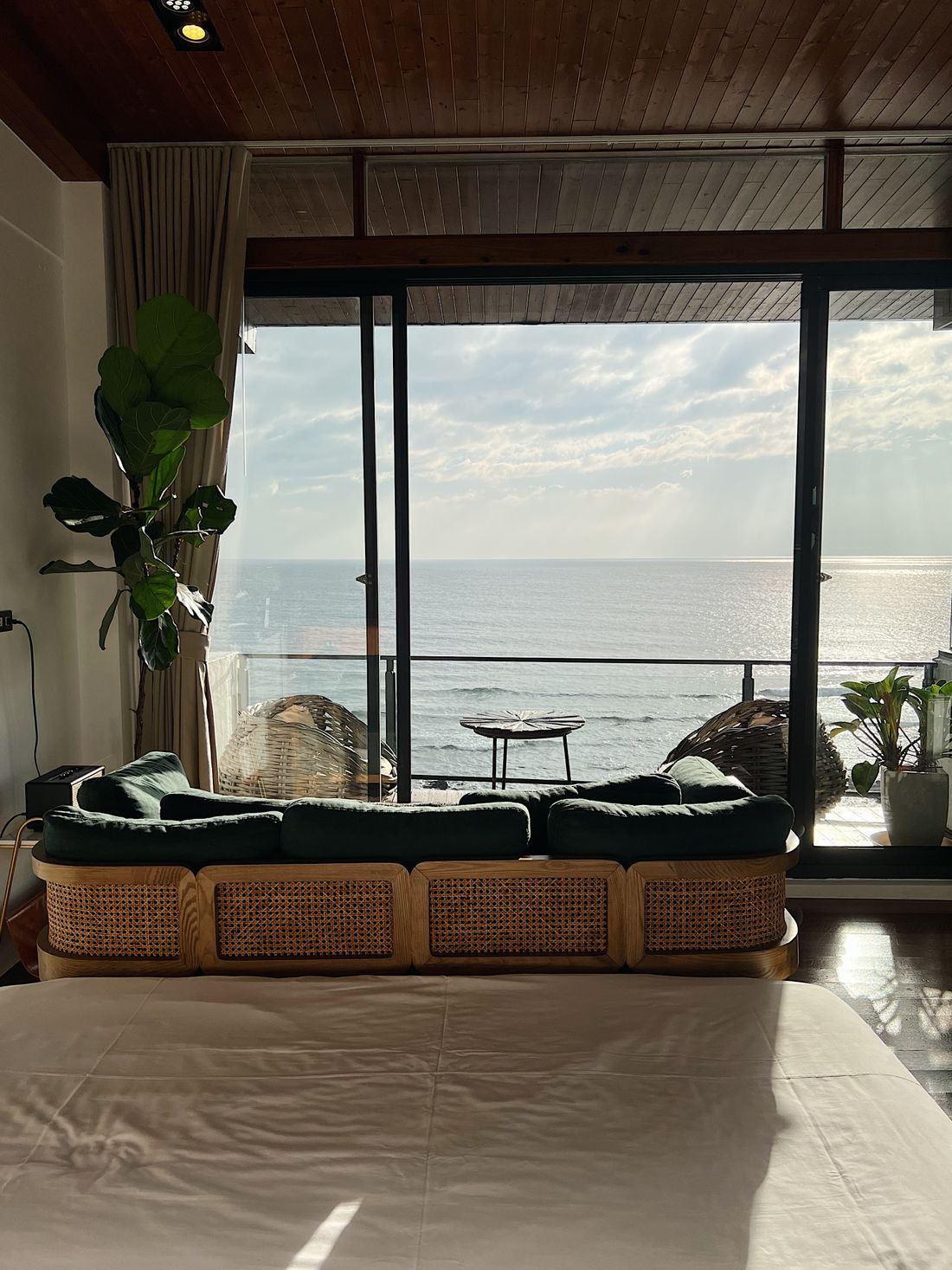 Primary bedroom looking out to the sea